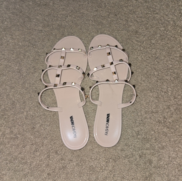 Nude flat sandals - Picture 1 of 3
